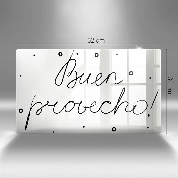Tábua de corte A inscrição Buen provecho!