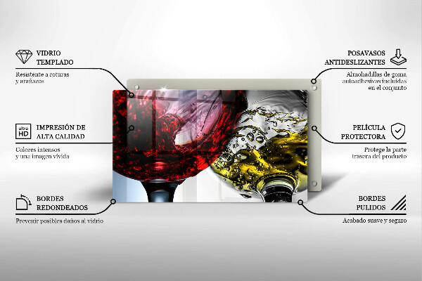 Tábua para cozinha Taças de vinho