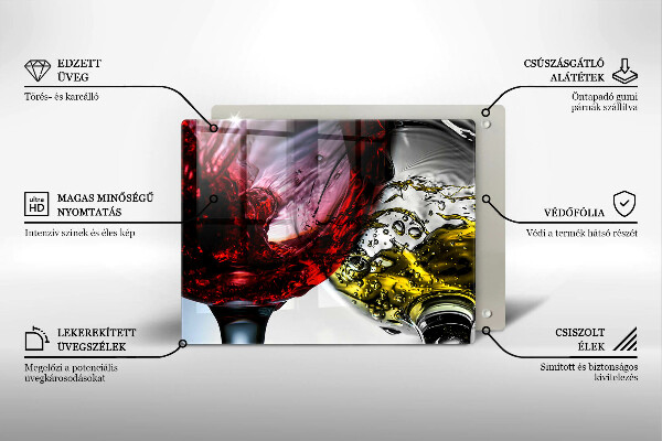 Tábua para cozinha Taças de vinho