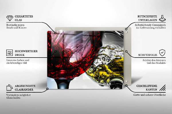 Tábua para cozinha Taças de vinho