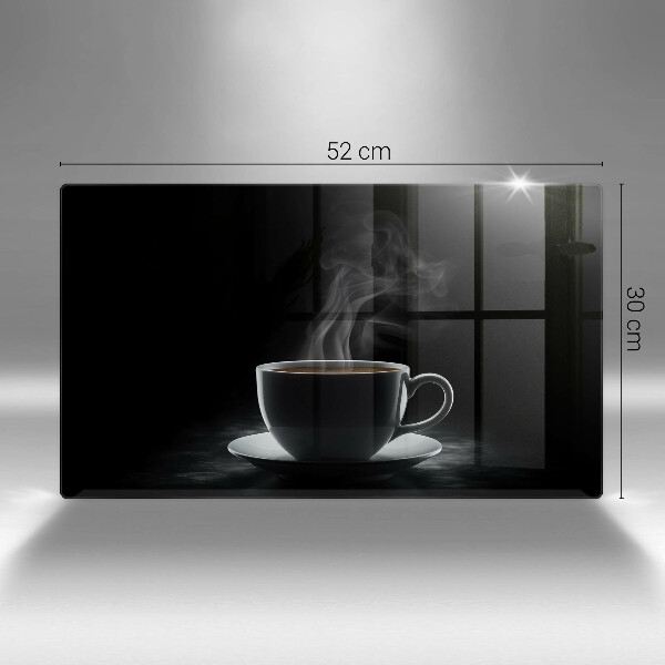 Tábua para corte Uma xícara de café quente