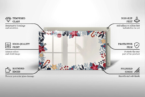 Tábua de vidro decorações de Natal