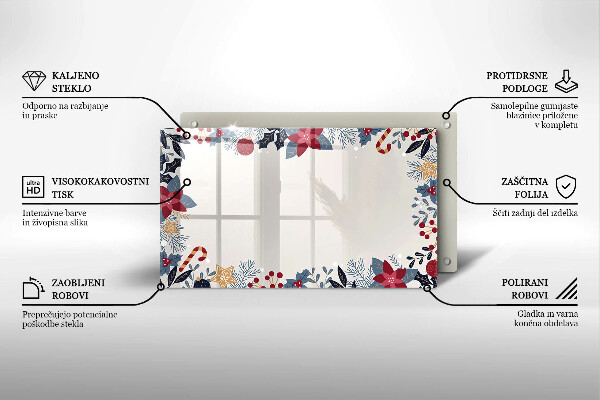 Tábua de vidro decorações de Natal