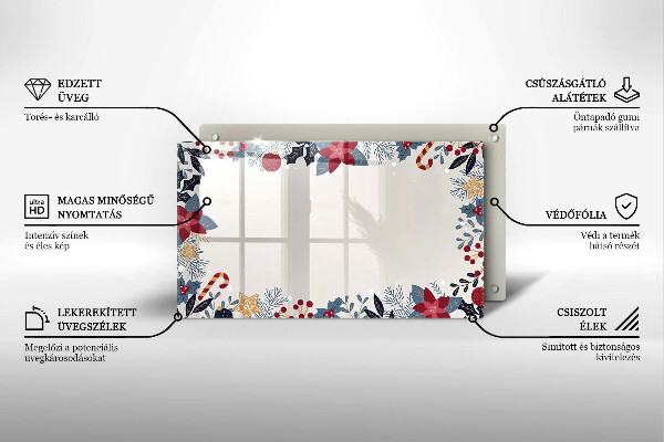 Tábua de vidro decorações de Natal