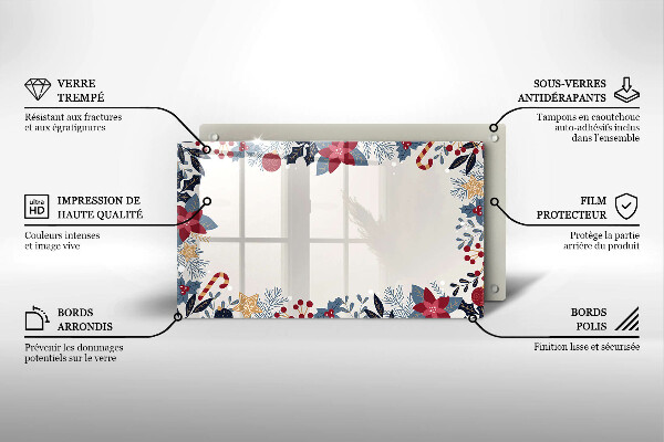 Tábua de vidro decorações de Natal