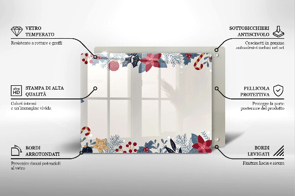 Tábua de vidro decorações de Natal