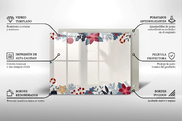 Tábua de vidro decorações de Natal