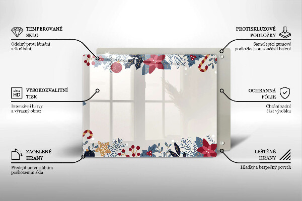 Tábua de vidro decorações de Natal