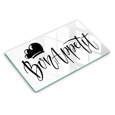 Tábua de cortar alimentos A inscrição Bon Appetit