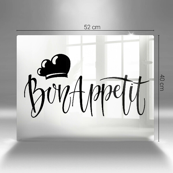 Tábua de cortar alimentos A inscrição Bon Appetit
