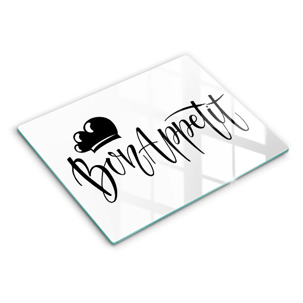 Tábua de cortar alimentos A inscrição Bon Appetit