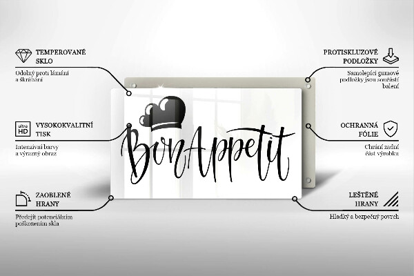 Tábua de cortar alimentos A inscrição Bon Appetit