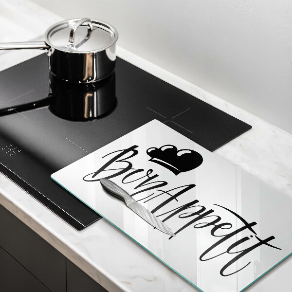 Tábua de cortar alimentos A inscrição Bon Appetit