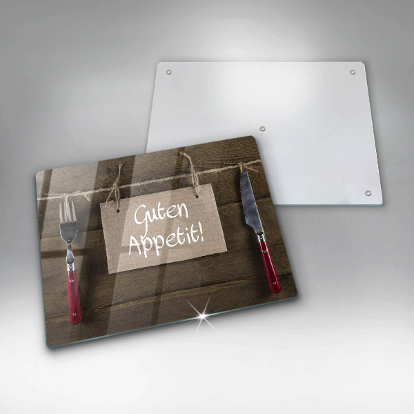 Tábua de cortar alimentos Placa Guten Apetit nos painéis