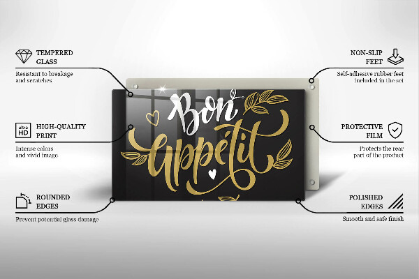 Tábua para corte A inscrição Bon Appetit