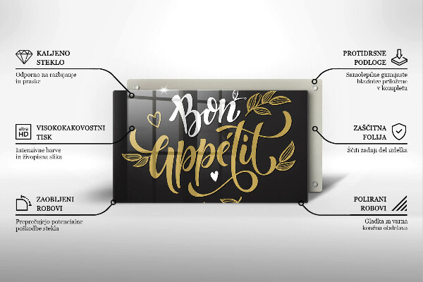 Tábua para corte A inscrição Bon Appetit