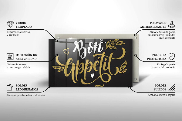 Tábua para corte A inscrição Bon Appetit
