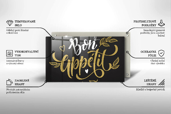 Tábua para corte A inscrição Bon Appetit