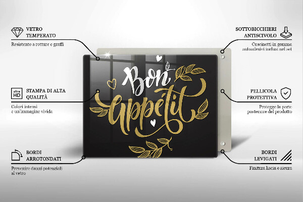 Tábua para corte A inscrição Bon Appetit