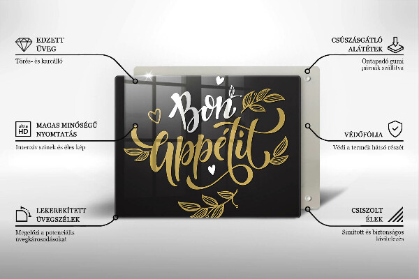 Tábua para corte A inscrição Bon Appetit