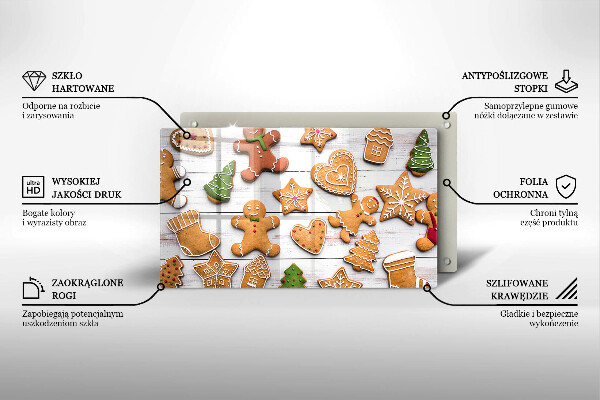 Tábua de vidro Biscoito de gengibre de Natal