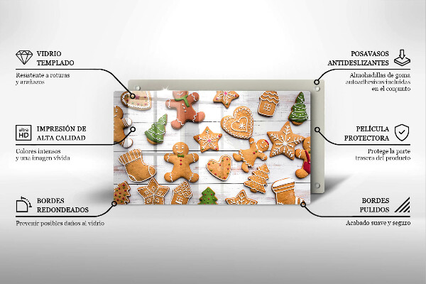Tábua de vidro Biscoito de gengibre de Natal