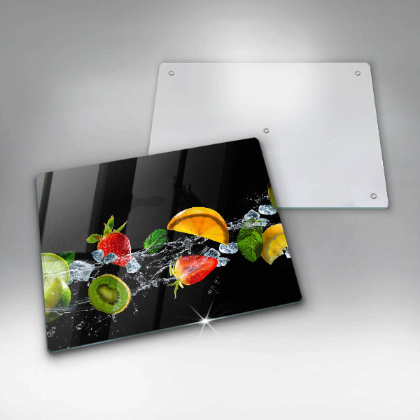 Tábua de cortar de vidro Fruta na água