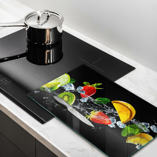 Tábua de cortar de vidro Fruta na água