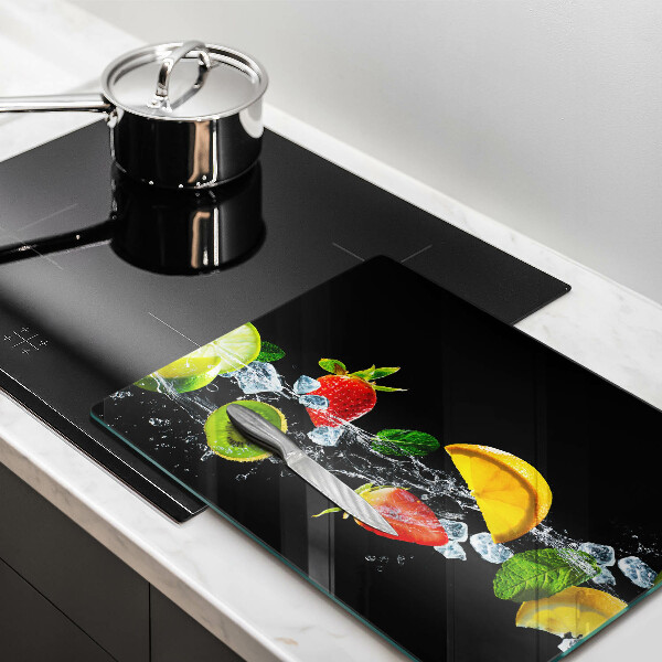 Tábua de cortar de vidro Fruta na água