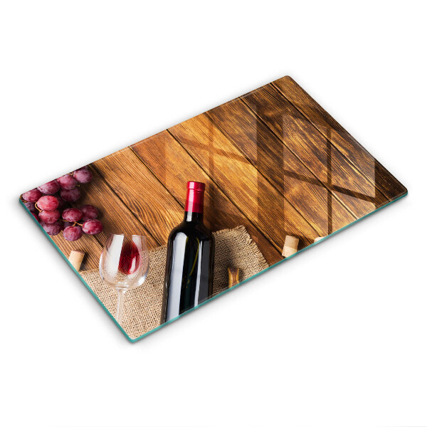 Tábua de corte Uma garrafa de vinho tinto