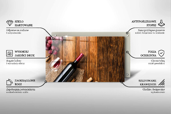 Tábua de corte Uma garrafa de vinho tinto