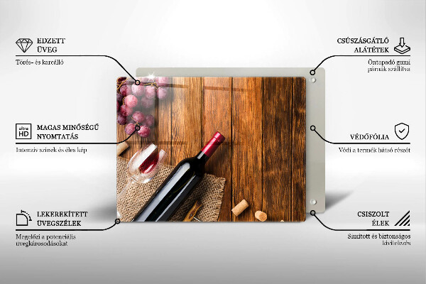 Tábua de corte Uma garrafa de vinho tinto