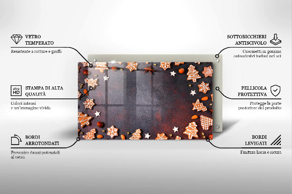 Tábua de cortar Biscoitos de gengibre de Natal