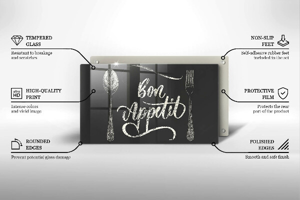 Tábua corte A inscrição Bon Appetit