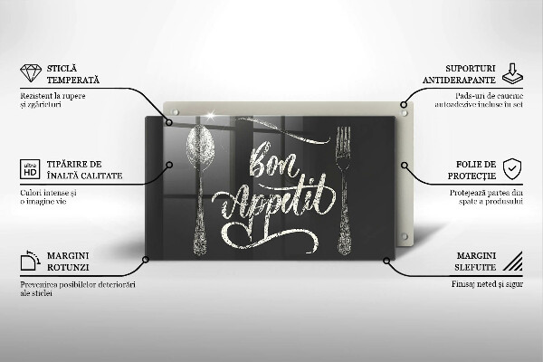 Tábua corte A inscrição Bon Appetit