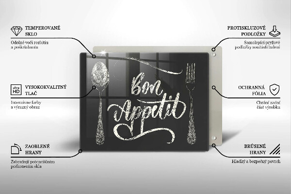 Tábua corte A inscrição Bon Appetit