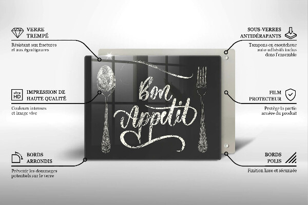 Tábua corte A inscrição Bon Appetit