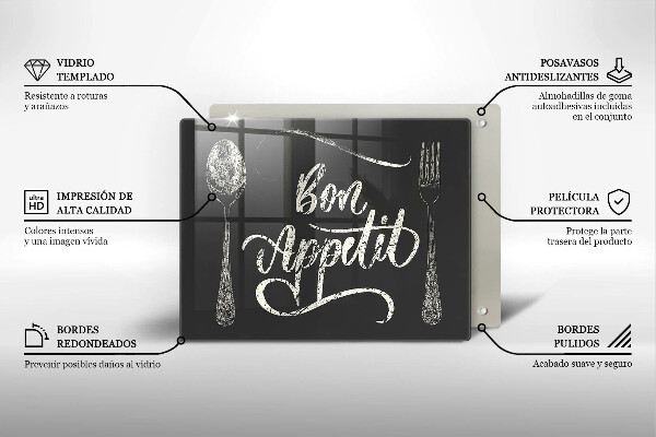 Tábua corte A inscrição Bon Appetit