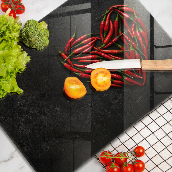 Tábua de cortar de vidro Coração de pimenta