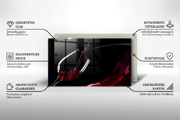 Tábua de corte Um copo de vinho tinto