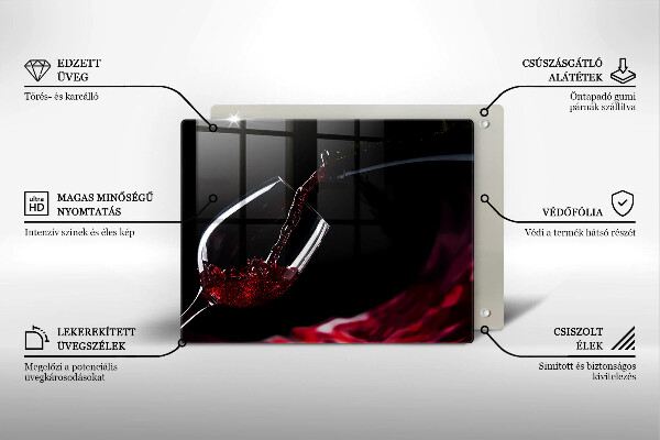 Tábua de corte Um copo de vinho tinto