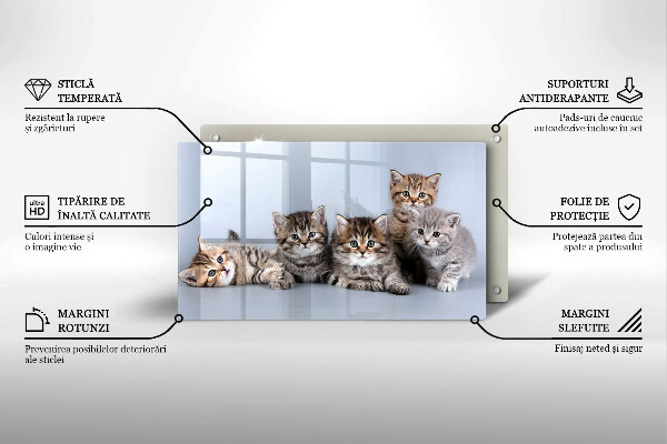 Tábua de corte de vidro Gatinhos fofos