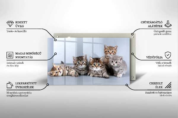 Tábua de corte de vidro Gatinhos fofos