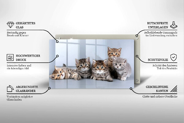 Tábua de corte de vidro Gatinhos fofos