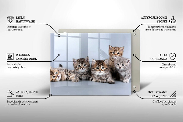 Tábua de corte de vidro Gatinhos fofos