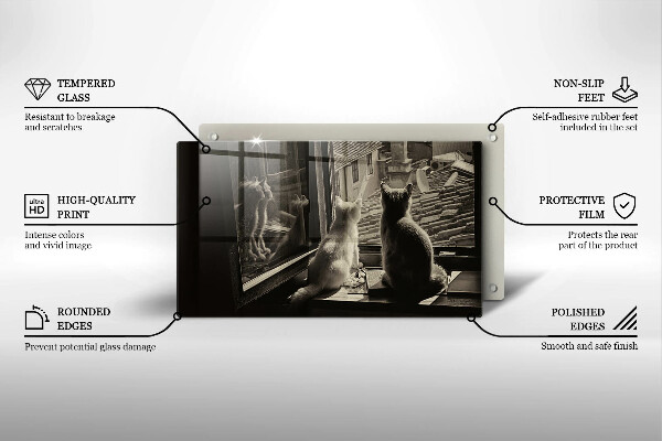 Tábua de corte Cidade dos gatos e janela