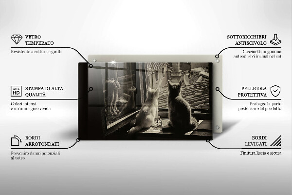 Tábua de corte Cidade dos gatos e janela
