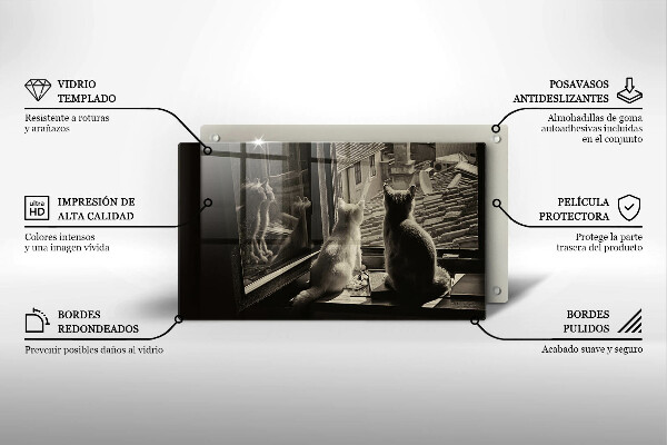 Tábua de corte Cidade dos gatos e janela