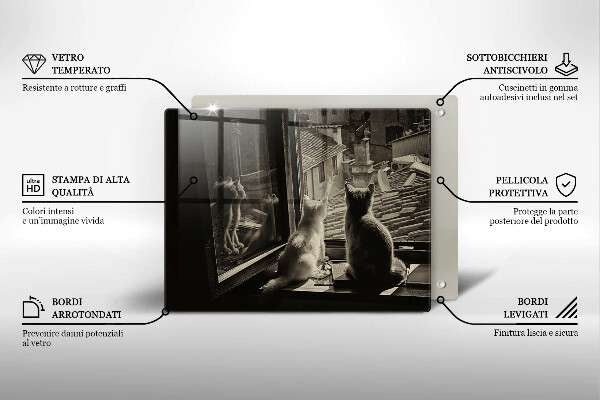 Tábua de corte Cidade dos gatos e janela