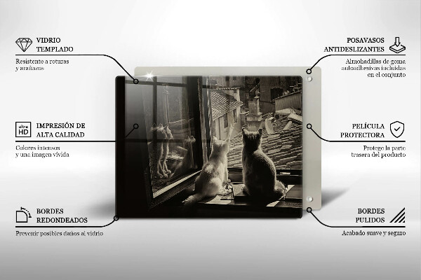 Tábua de corte Cidade dos gatos e janela